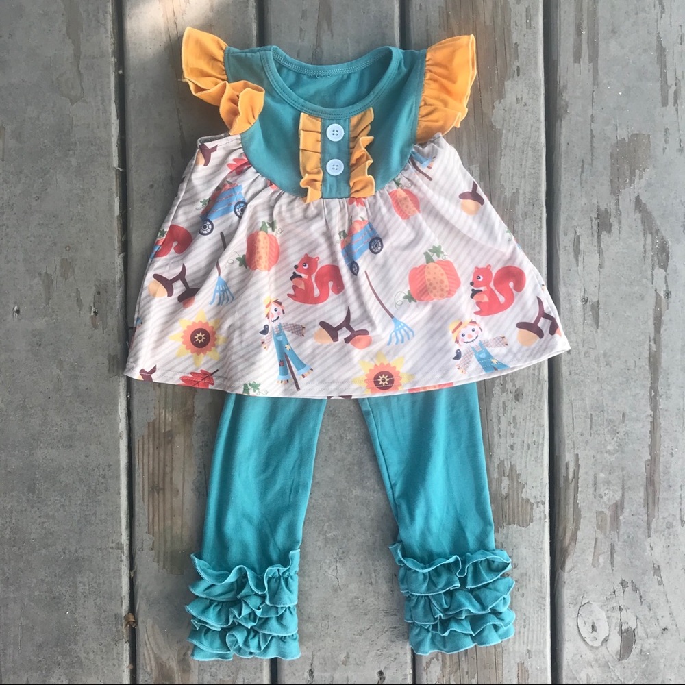 Mustard and Teal Fall Matching Set